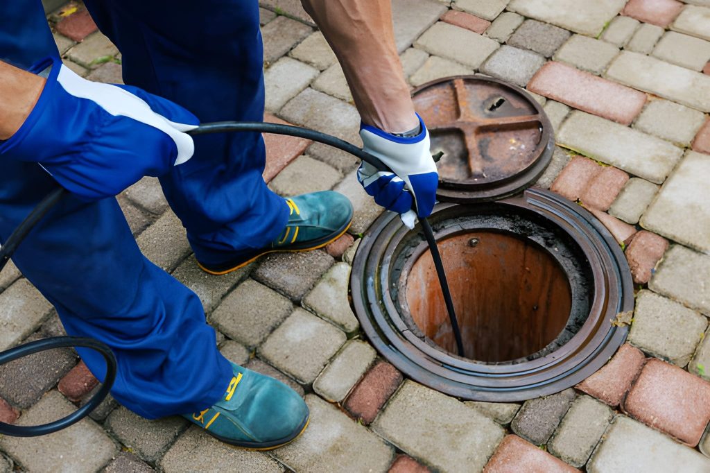 technician performing hydrojetting service